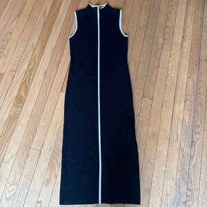 Elie Tahari black body-con midi dress with mock turtleneck